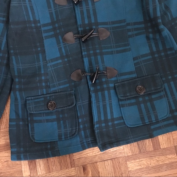Blue plaid coat - Picture 3 of 4